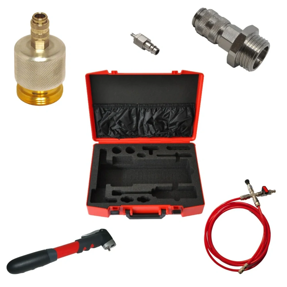 Revizní detektor plynu Esders LeckOmiO s digitálním tlakoměrem 1 %OBJ / 2 bar vč. příslušenství pro revize NTL plynovodů 